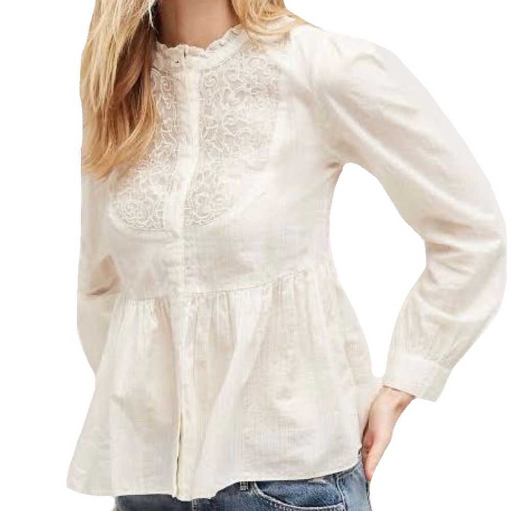 Anthropologie Floreat Shimmer Button Down